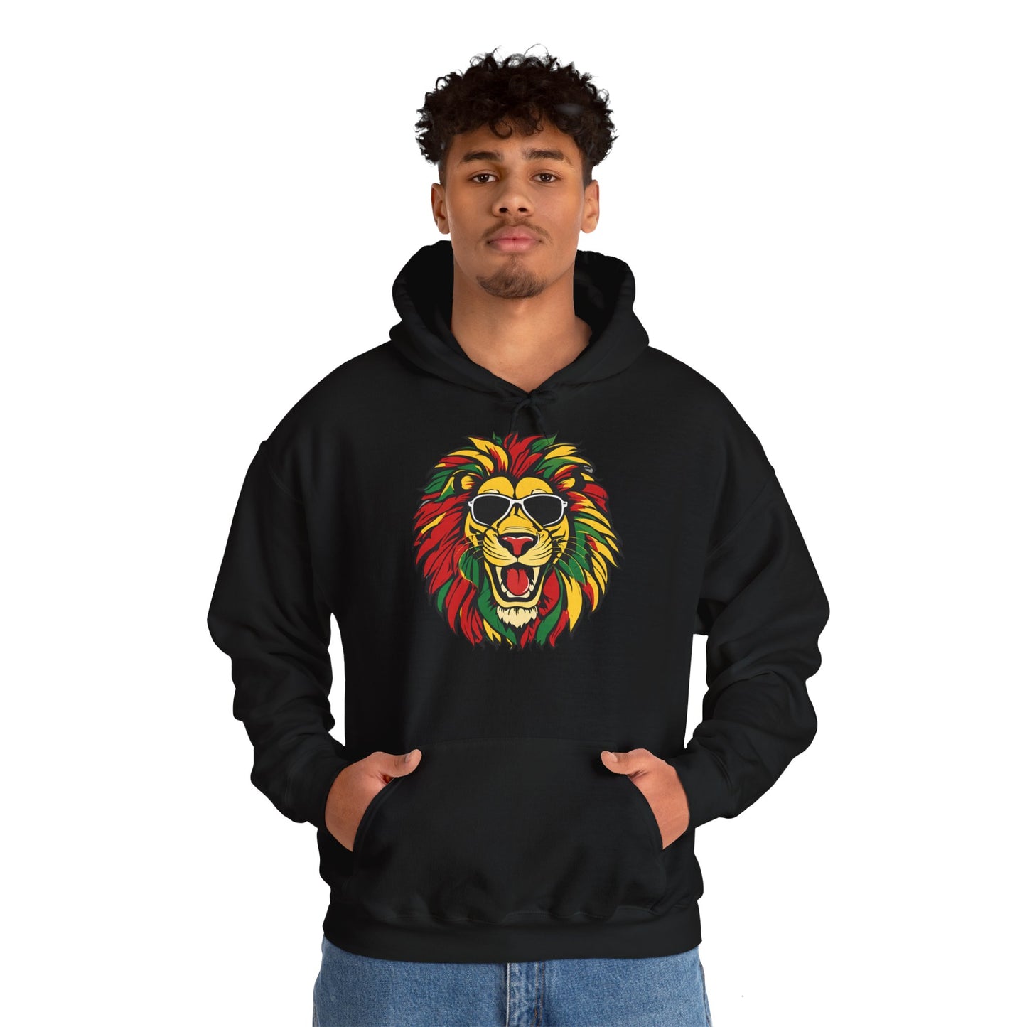 Reggae Lion King Hooded Sweatshirt | Unisex Heavy Blend™