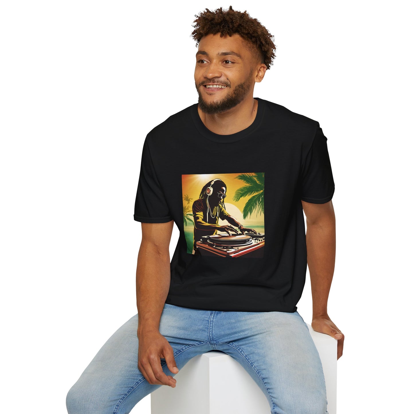 Reggae DJ Beach T-Shirt | Softstyle Unisex