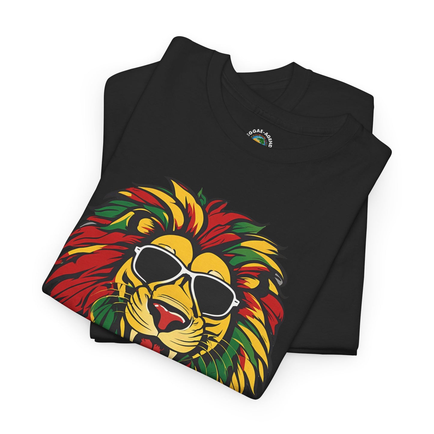 Rasta Lion Graphic Tee — Colorful Reggae Lion with Sunglasses