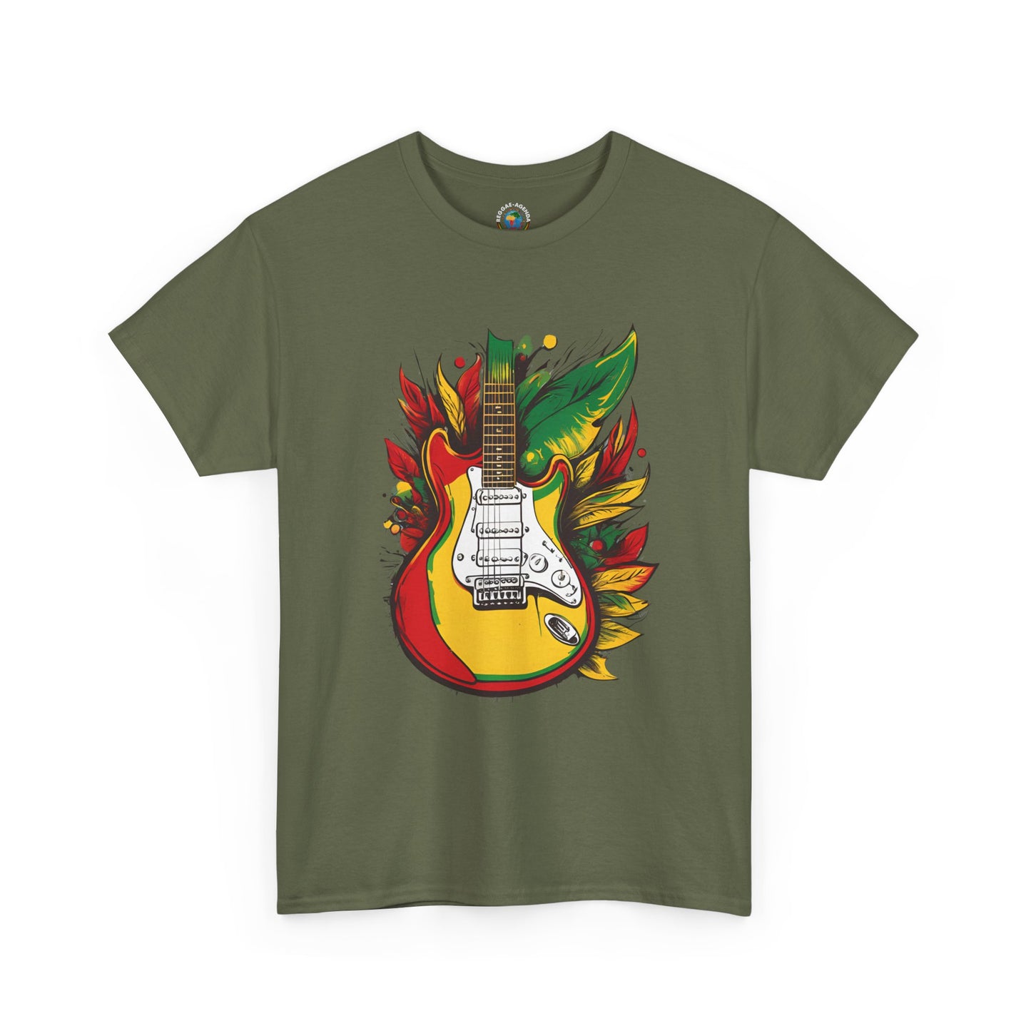 Flaming Electric Guitar Tee — Bold Rock Music Graphic T-Shirt