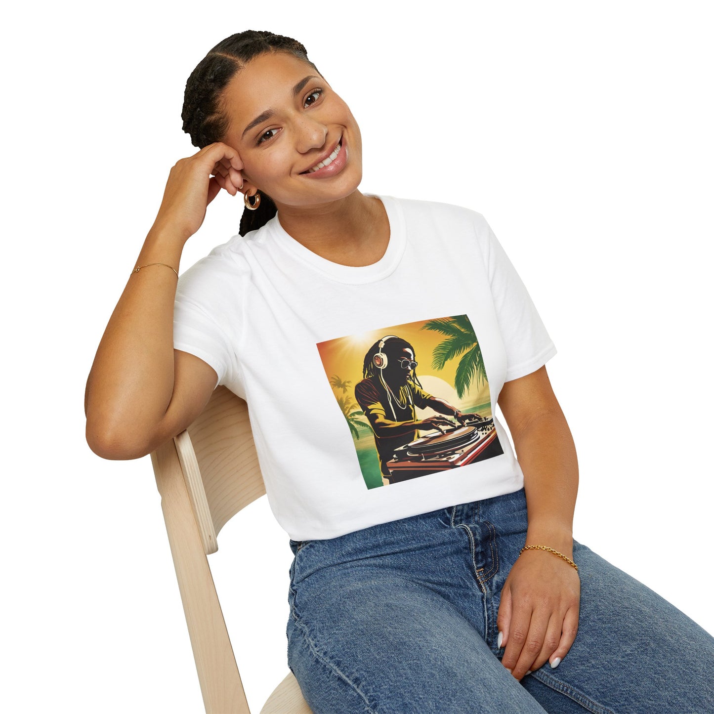 Reggae DJ Beach T-Shirt | Softstyle Unisex