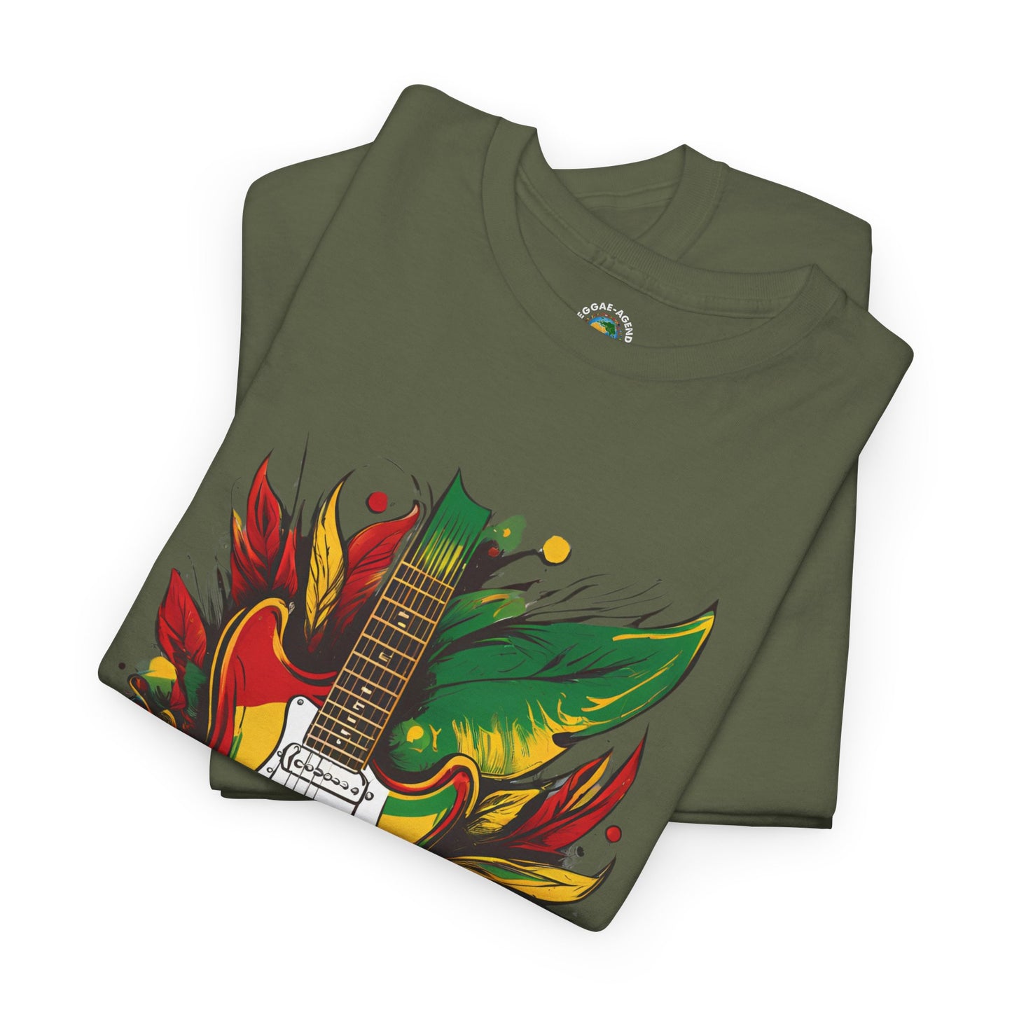 Flaming Electric Guitar Tee — Bold Rock Music Graphic T-Shirt
