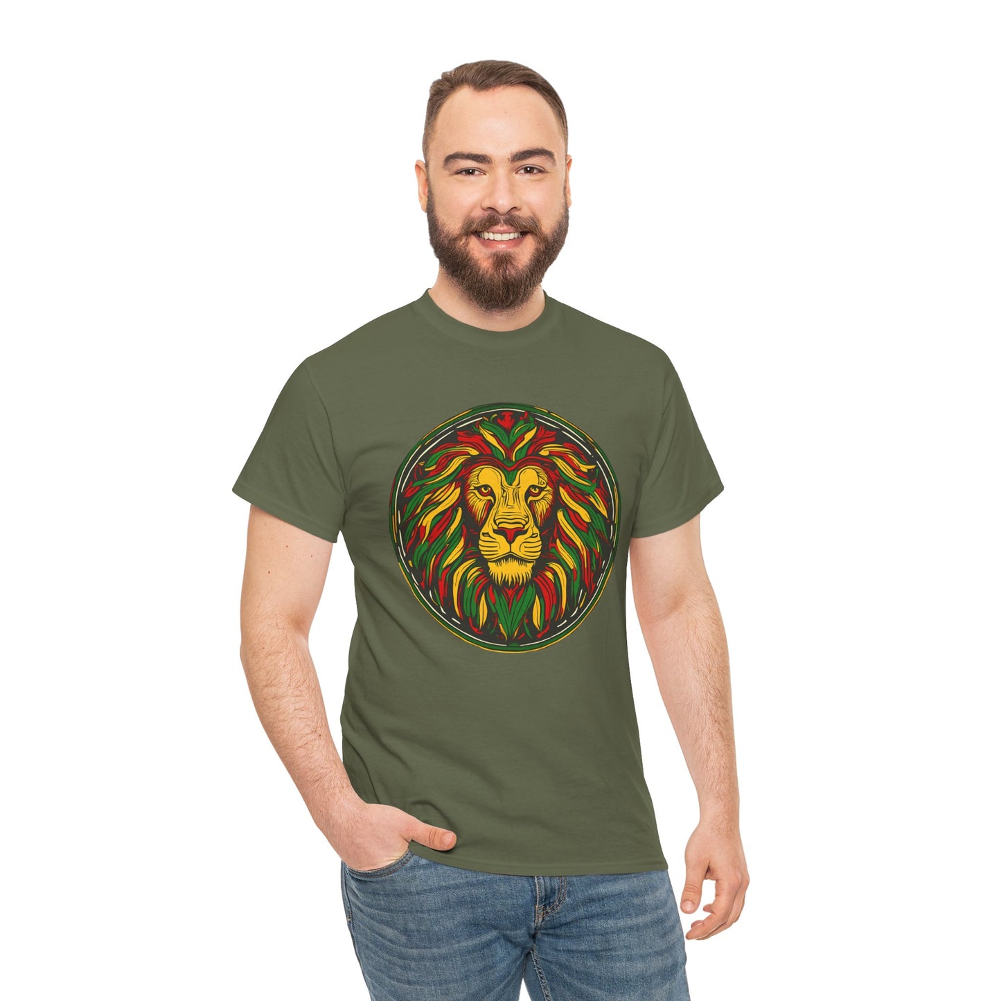 Lion Rasta Graphic T‑Shirt — Reggae Lion Circle Design