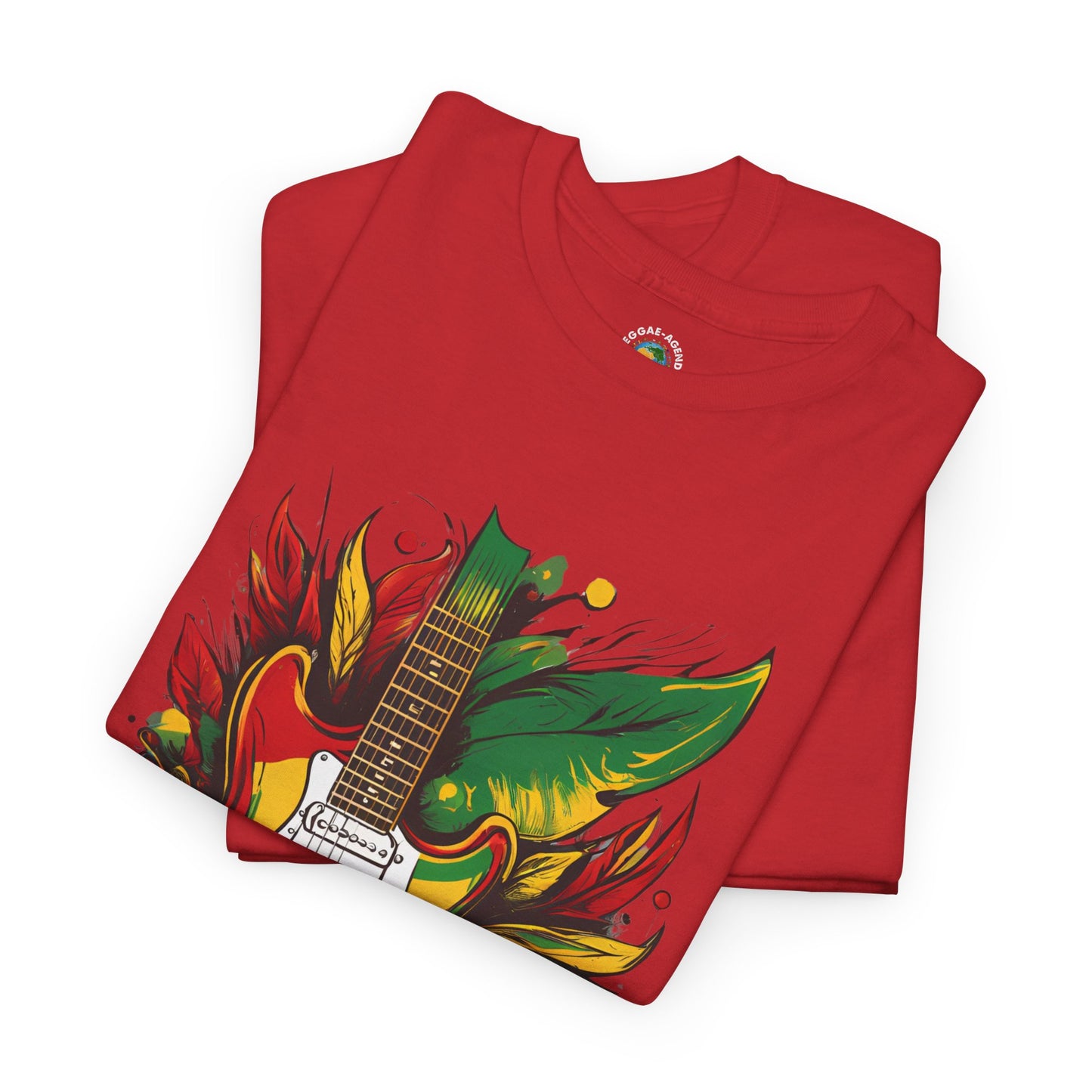 Flaming Electric Guitar Tee — Bold Rock Music Graphic T-Shirt