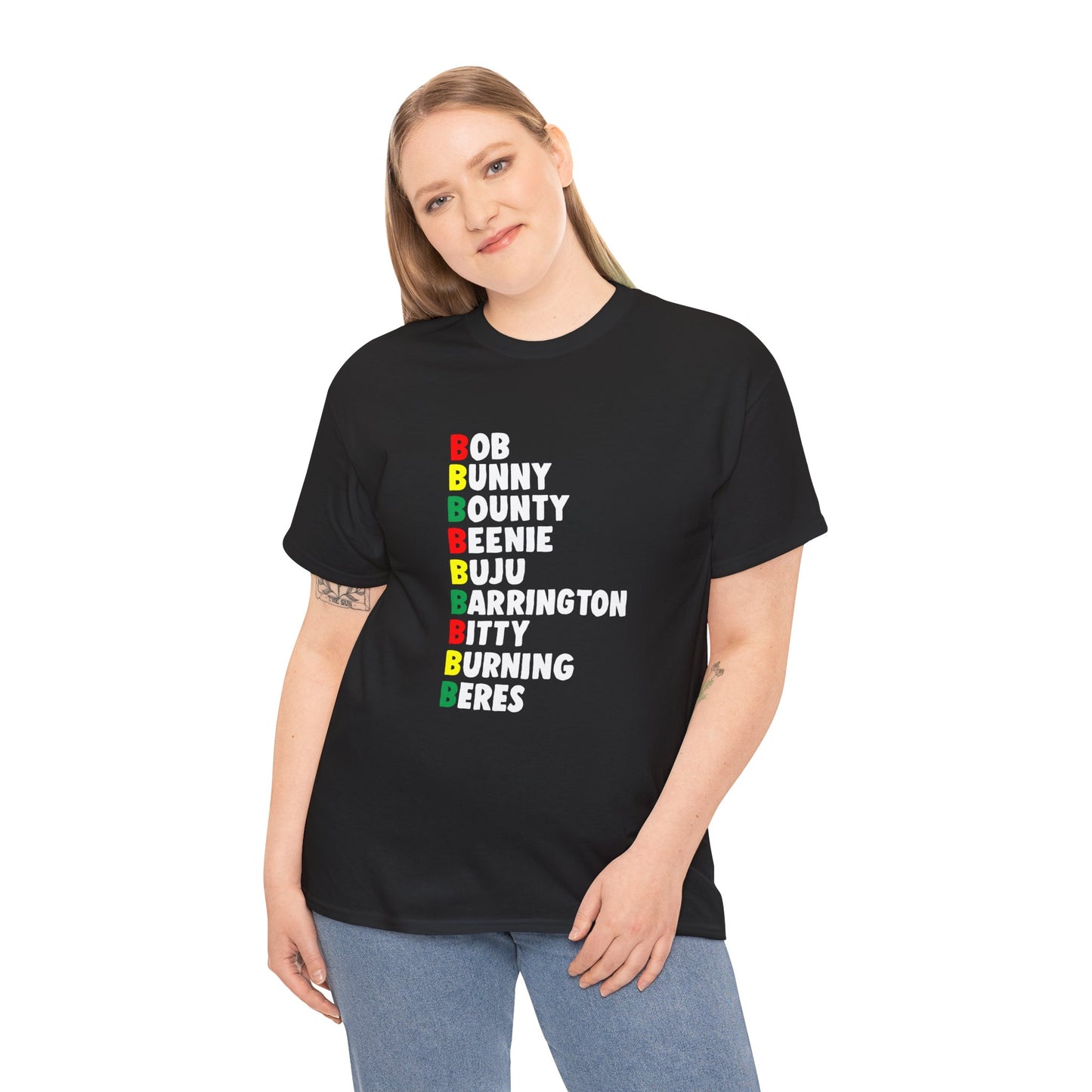 Reggae Legends Tee — Vertical Artists List (Bob, Bunny, Bounty, Buju, Barrington)
