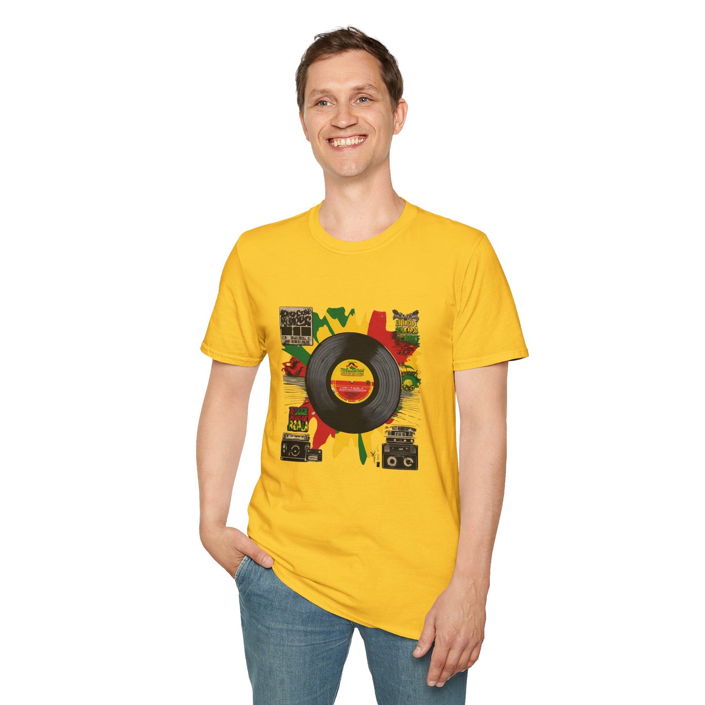 Retro Vinyl Jamaica T-Shirt | Unisex Softstyle