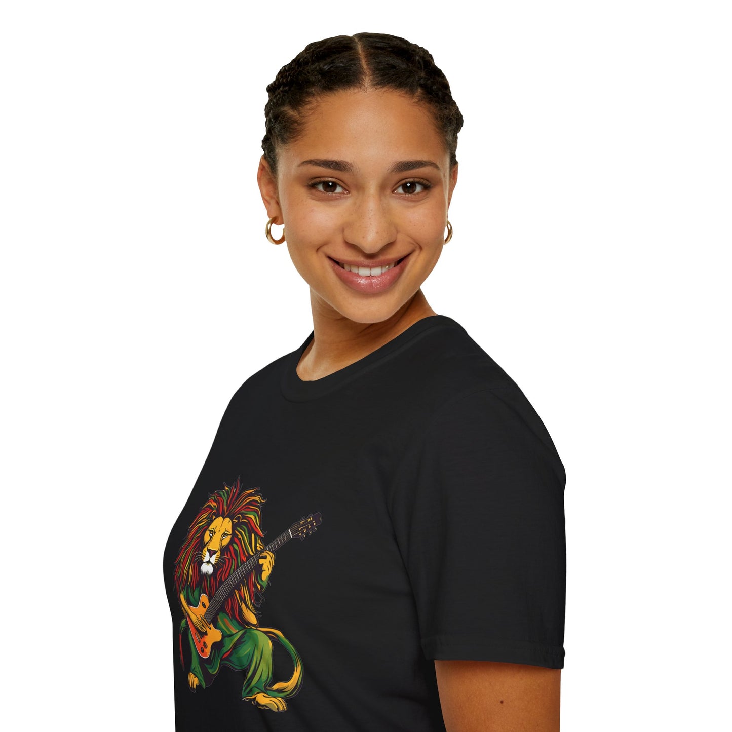 Guitar Reggae Lion T-Shirt | Unisex Softstyle