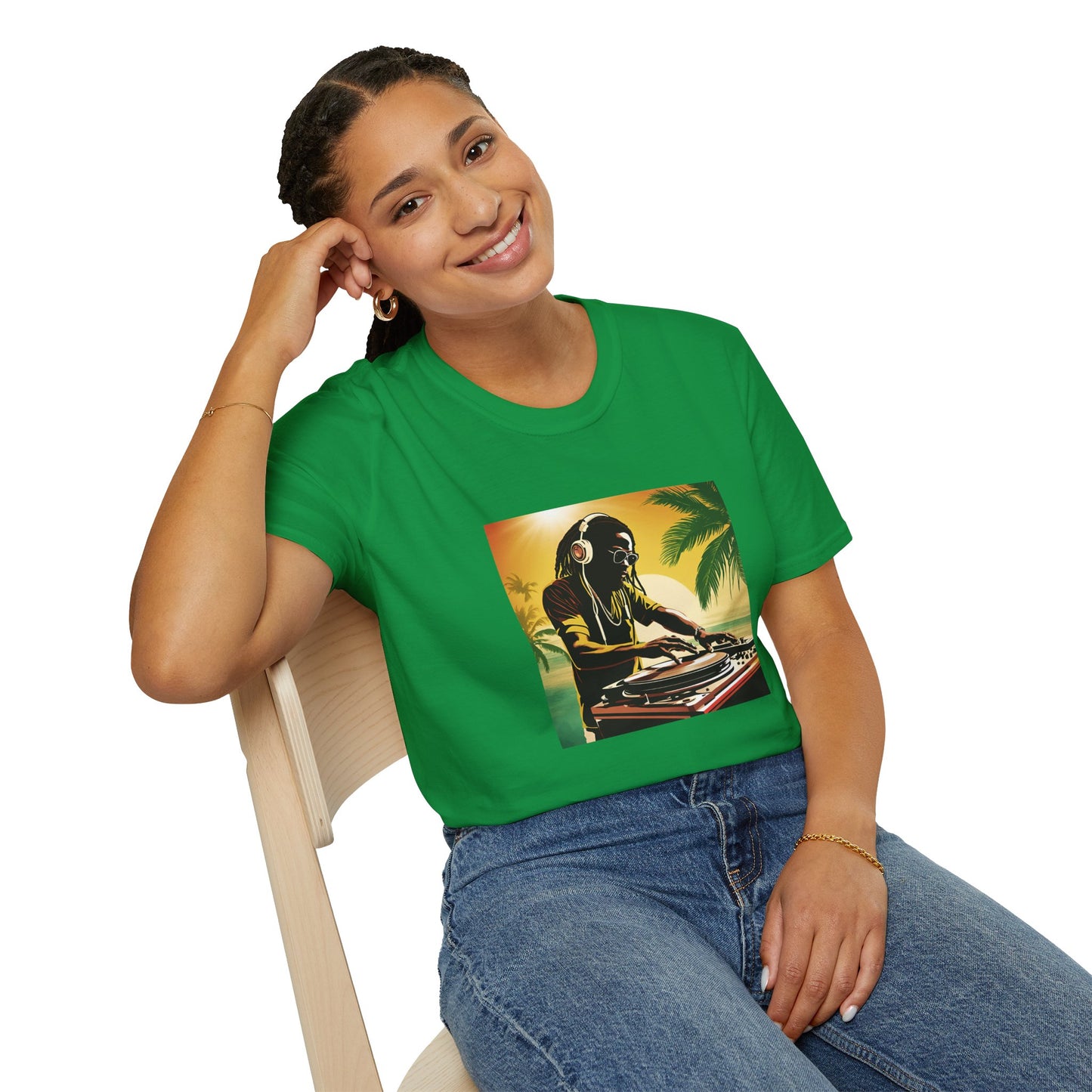 Reggae DJ Beach T-Shirt | Softstyle Unisex