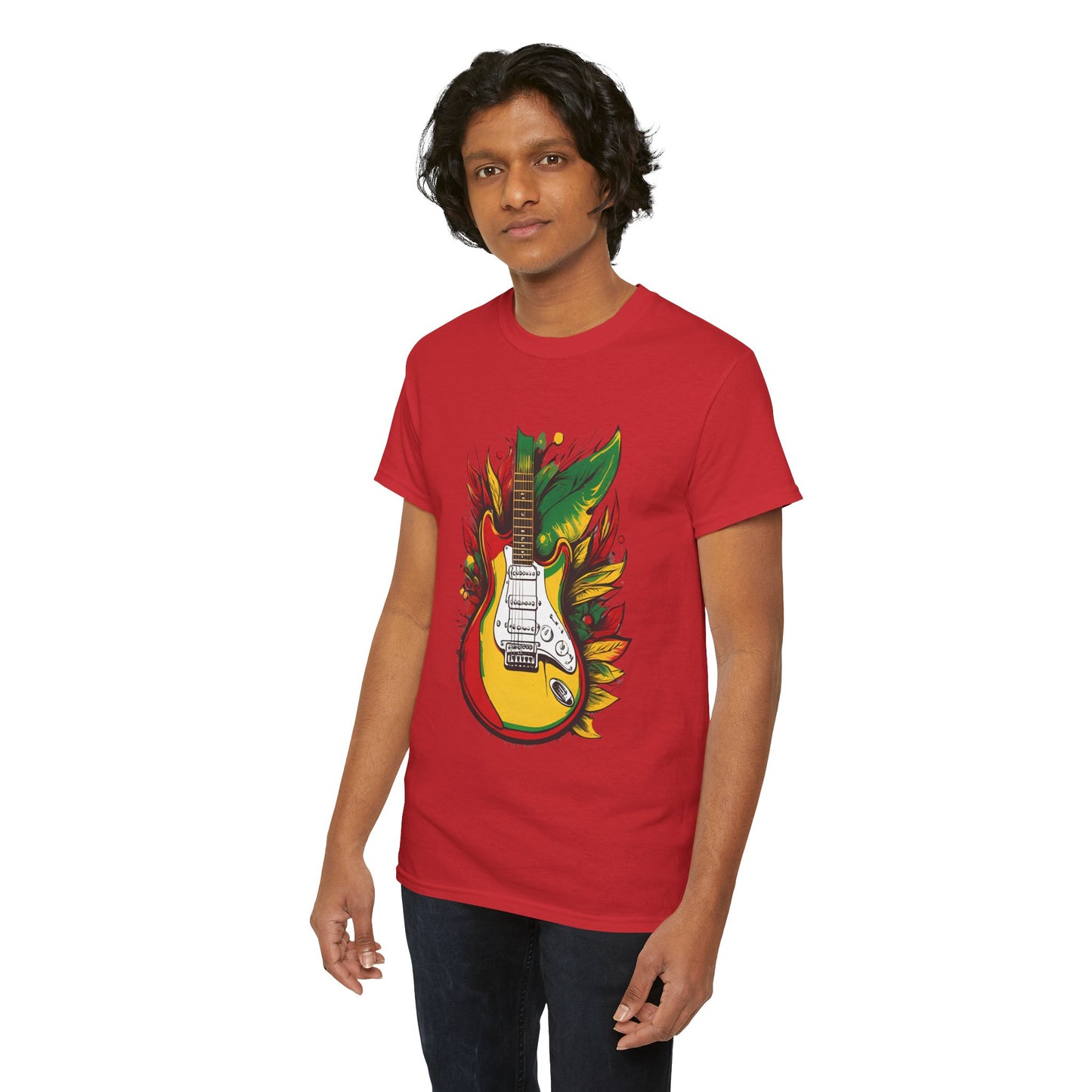 Flaming Electric Guitar Tee — Bold Rock Music Graphic T-Shirt