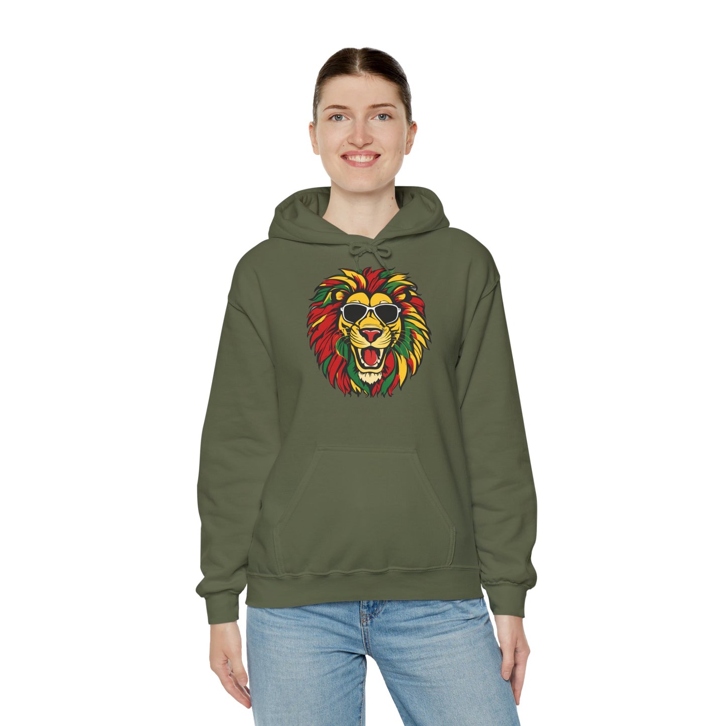 Reggae Lion King Hooded Sweatshirt | Unisex Heavy Blend™