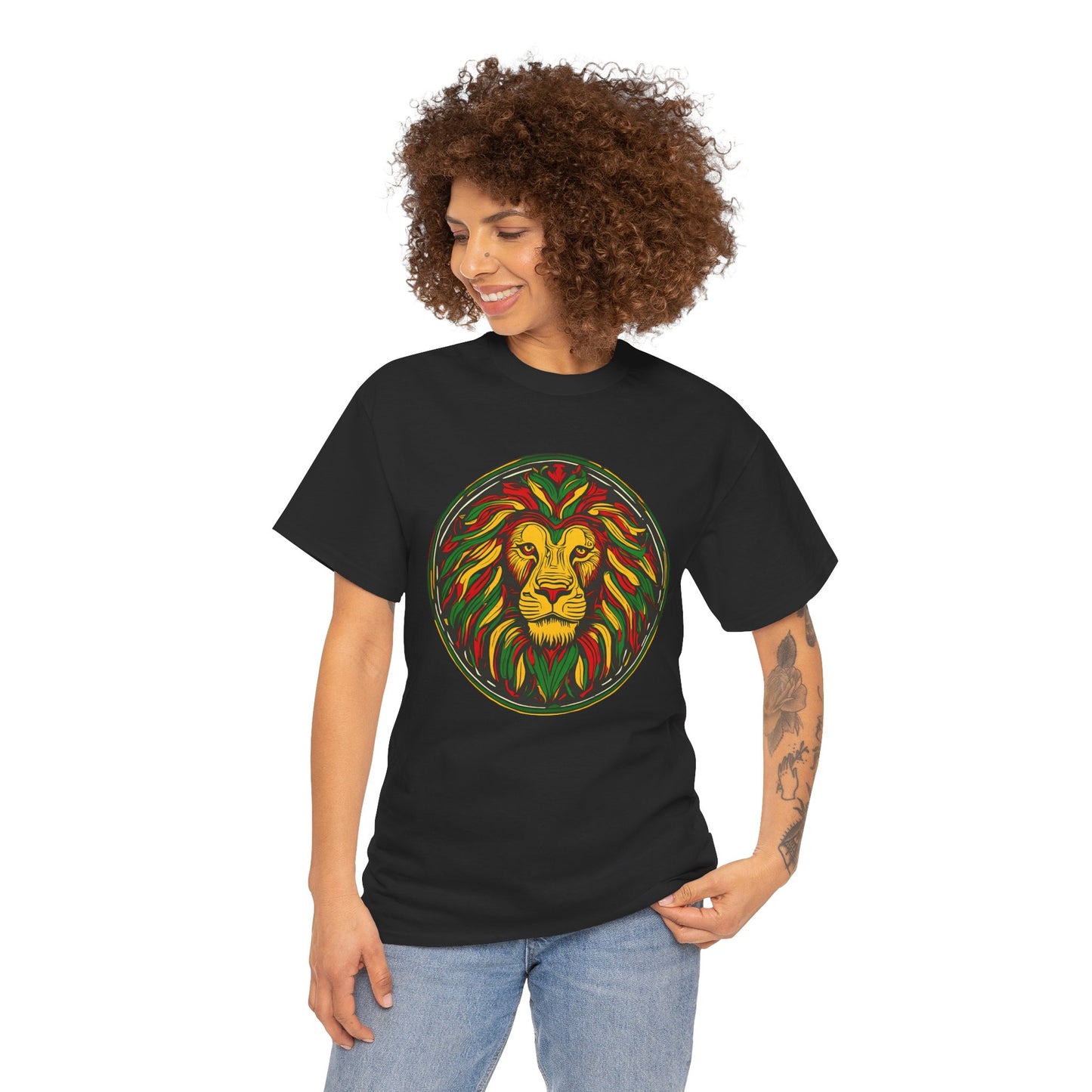 Lion Rasta Graphic T‑Shirt — Reggae Lion Circle Design