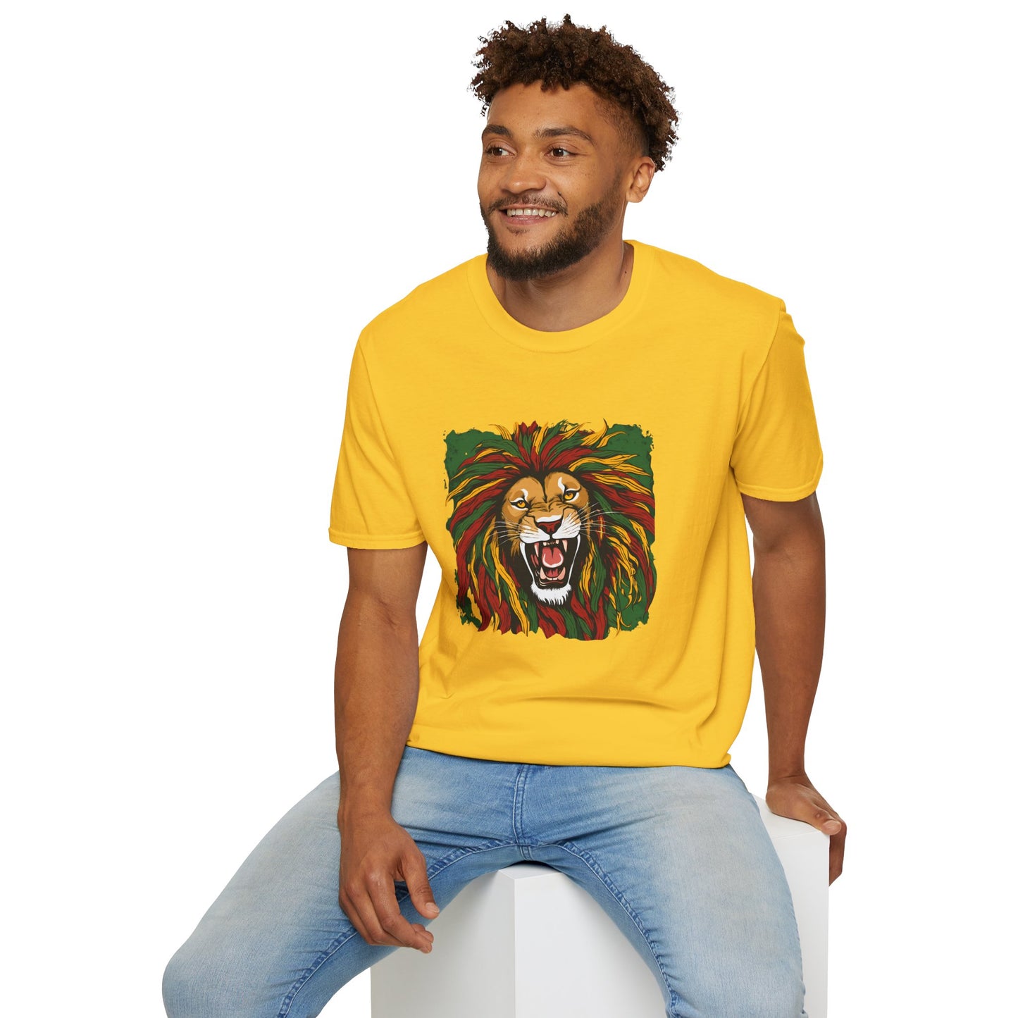 Roaring Reggae Lion T-Shirt | Unisex Softstyle