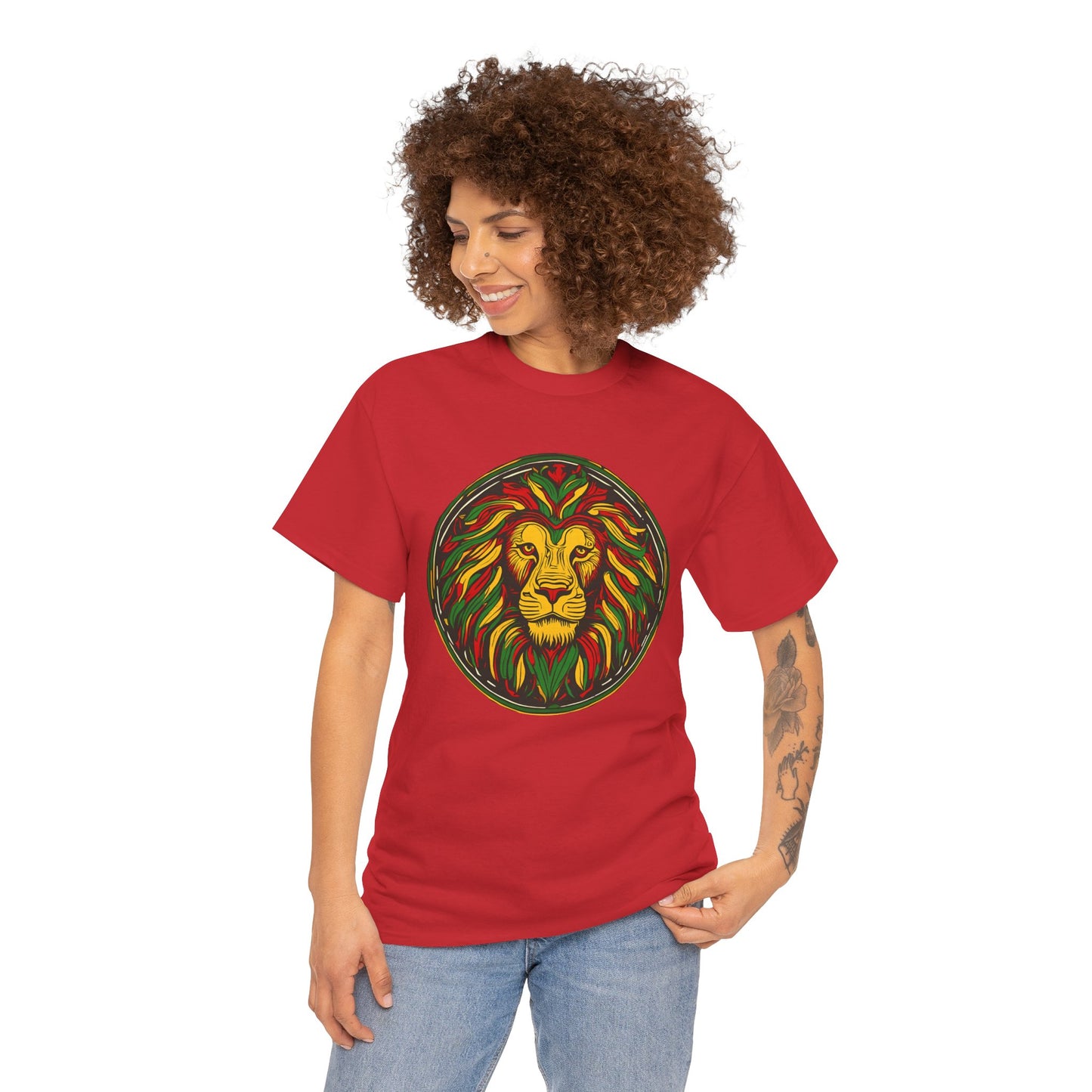 Lion Rasta Graphic T‑Shirt — Reggae Lion Circle Design