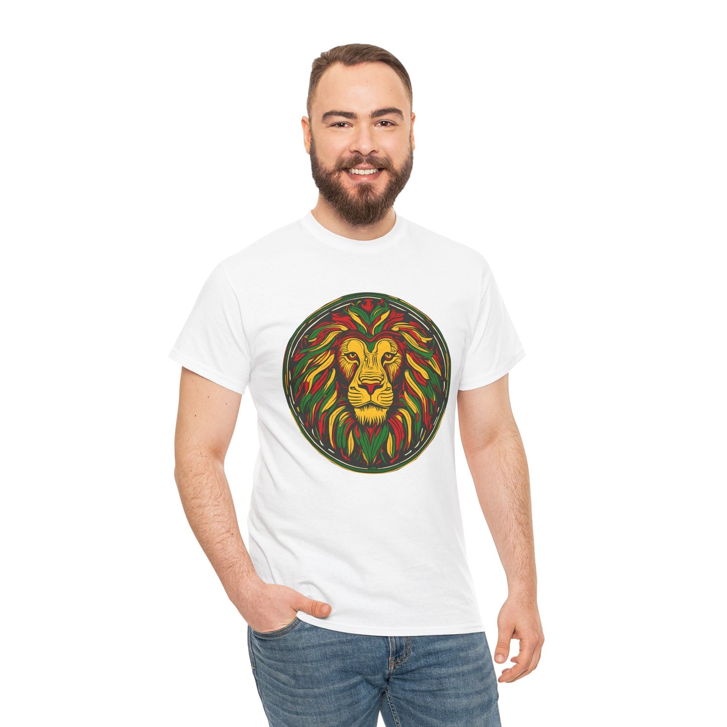 Lion Rasta Graphic T‑Shirt — Reggae Lion Circle Design