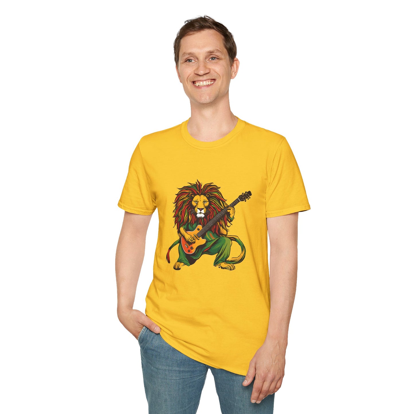 Guitar Reggae Lion T-Shirt | Unisex Softstyle