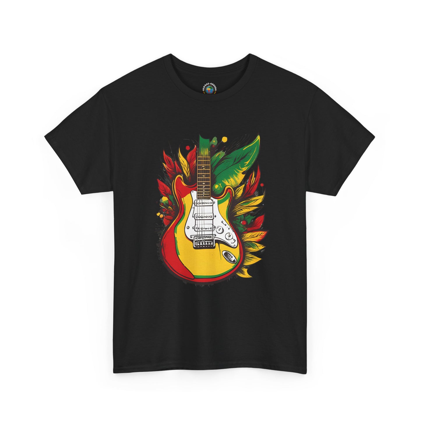 Flaming Electric Guitar Tee — Bold Rock Music Graphic T-Shirt