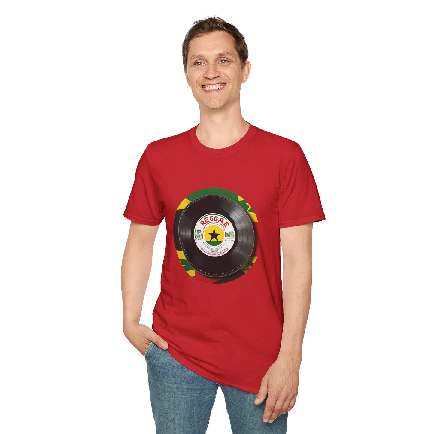 Red Yellow Green Vinyl T-Shirt | Unisex Softstyle