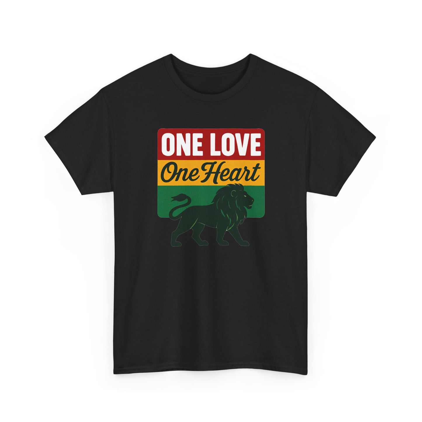 One Love One Heart Lion T‑Shirt — Rasta Reggae Pride Tee