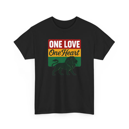 One Love One Heart Lion T‑Shirt — Rasta Reggae Pride Tee