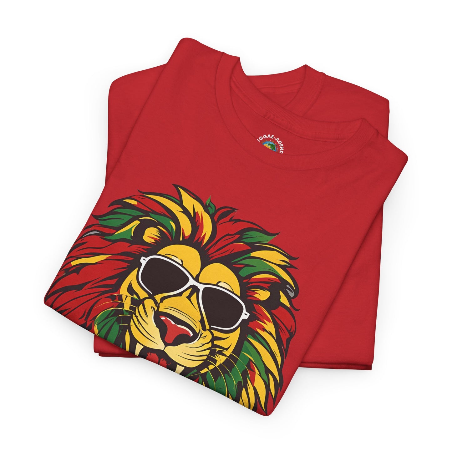 Rasta Lion Graphic Tee — Colorful Reggae Lion with Sunglasses