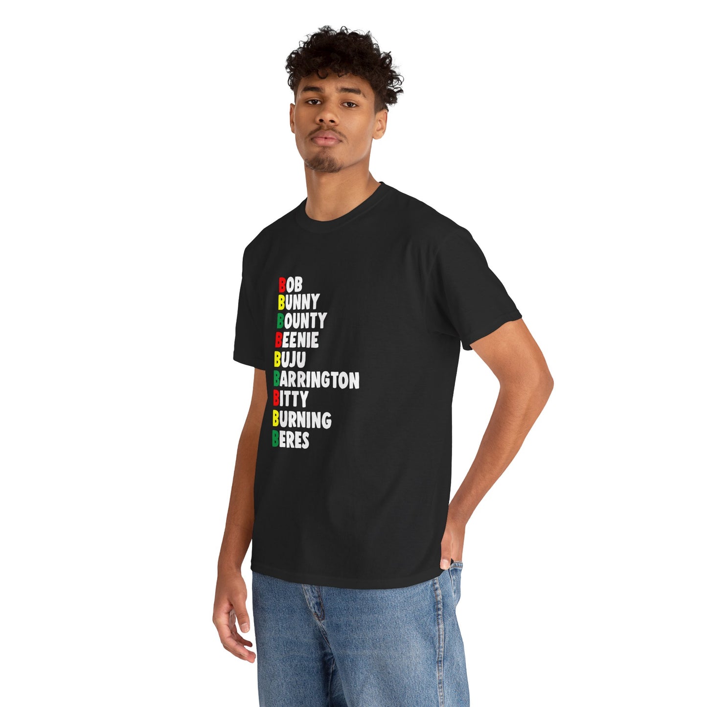 Reggae Legends Tee — Vertical Artists List (Bob, Bunny, Bounty, Buju, Barrington)
