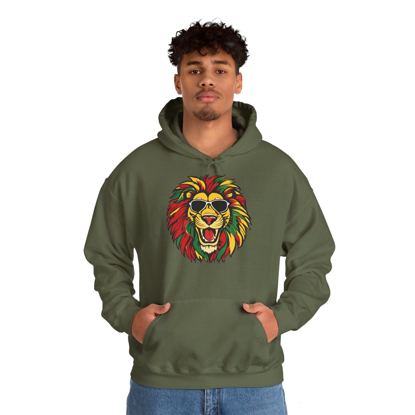 Reggae Lion King Hooded Sweatshirt | Unisex Heavy Blend™