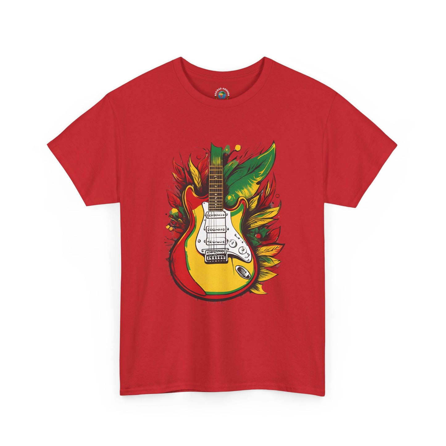 Flaming Electric Guitar Tee — Bold Rock Music Graphic T-Shirt
