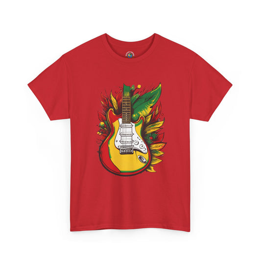 Flaming Electric Guitar Tee — Bold Rock Music Graphic T-Shirt