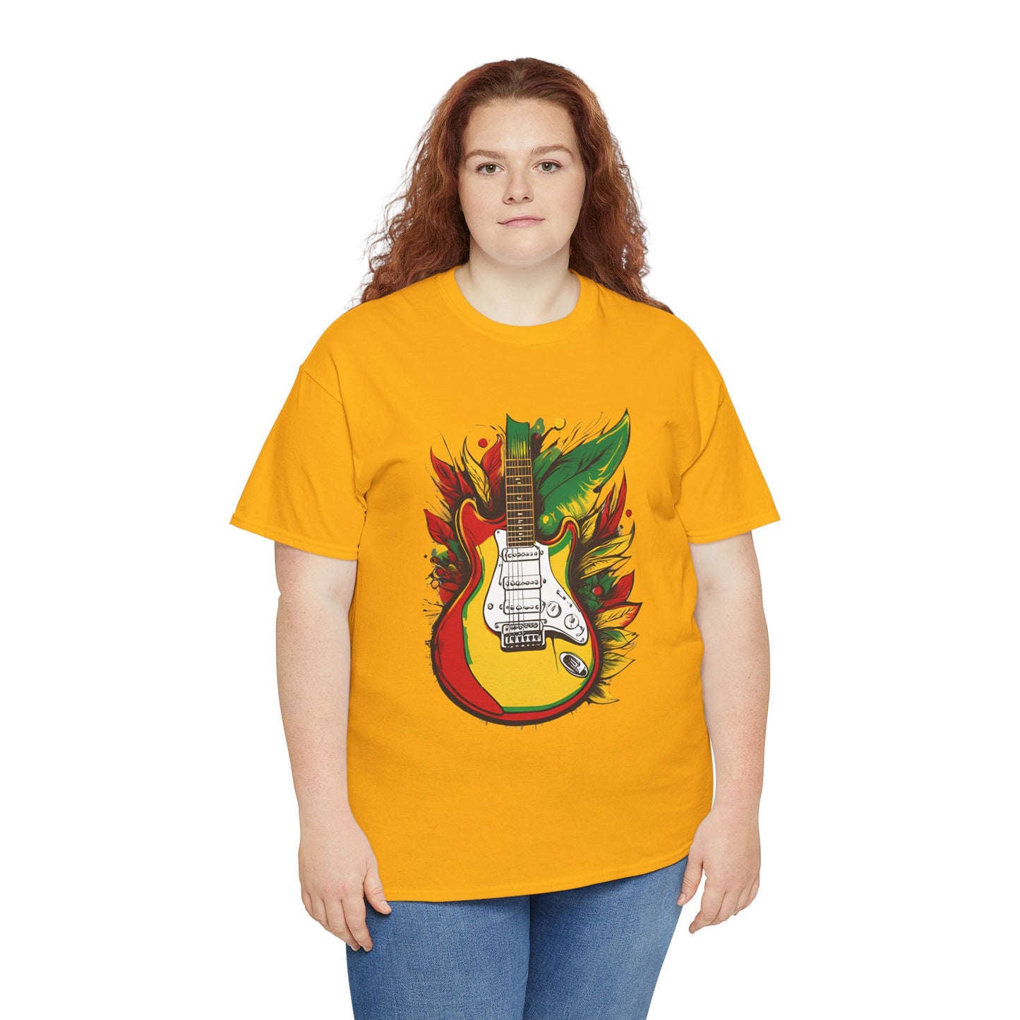 Flaming Electric Guitar Tee — Bold Rock Music Graphic T-Shirt