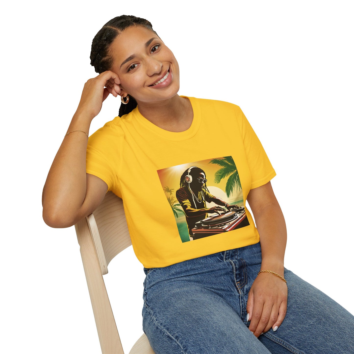 Reggae DJ Beach T-Shirt | Softstyle Unisex