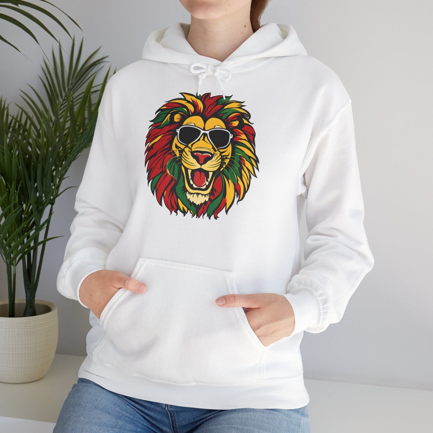 Reggae Lion King Hooded Sweatshirt | Unisex Heavy Blend™