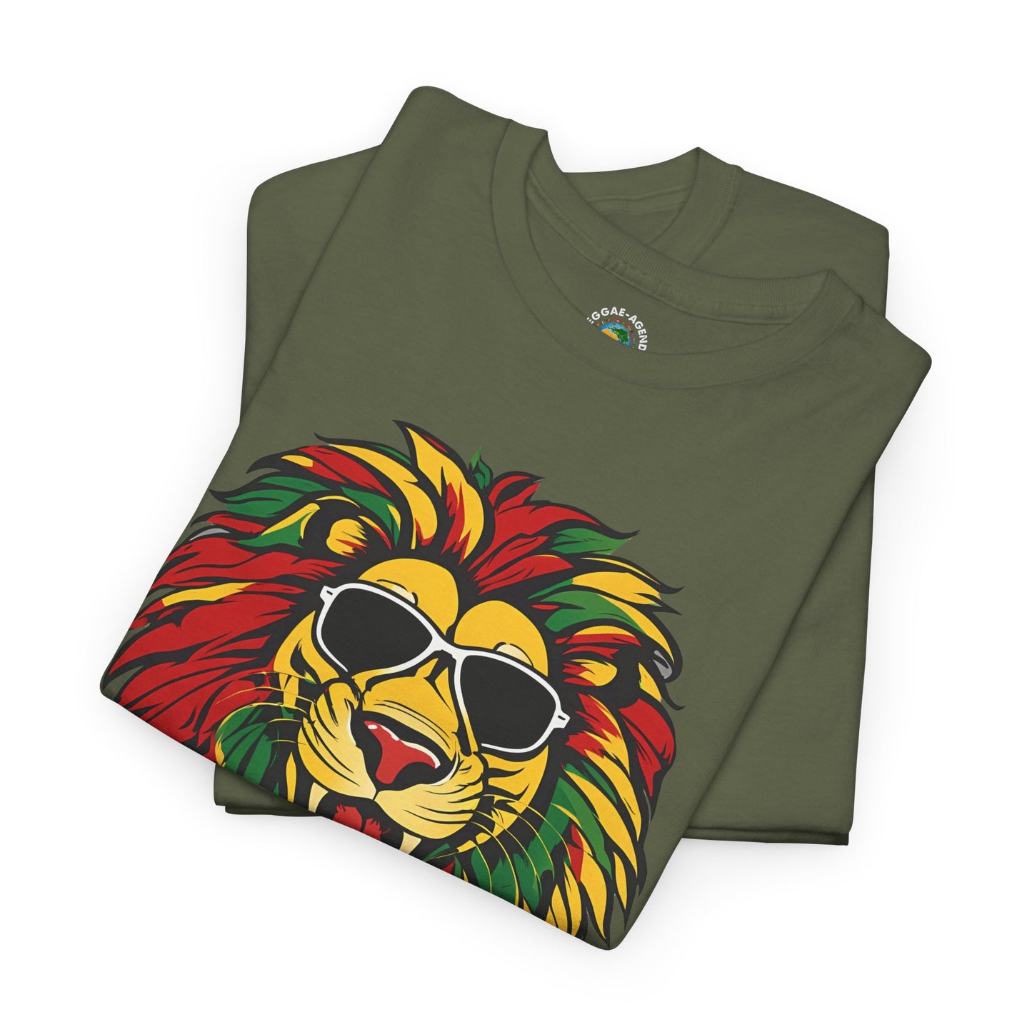 Rasta Lion Graphic Tee — Colorful Reggae Lion with Sunglasses