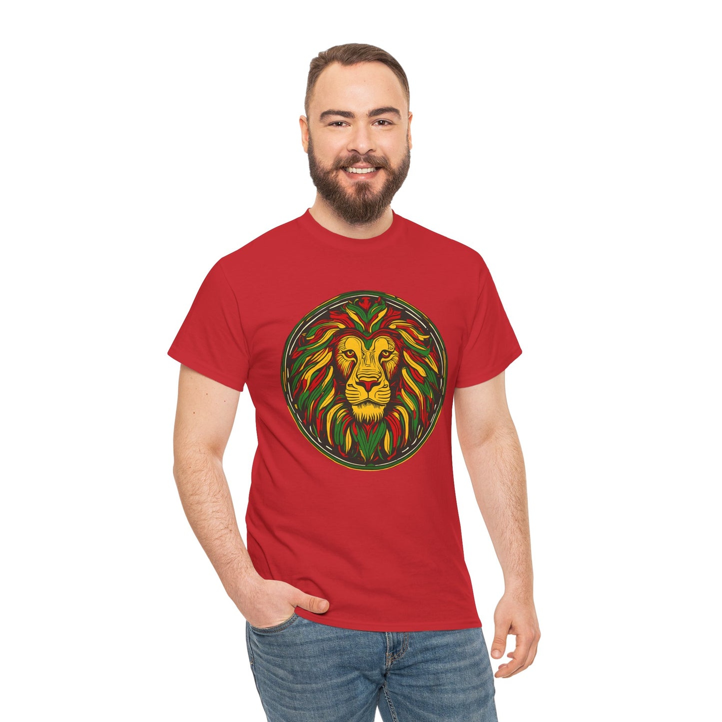 Lion Rasta Graphic T‑Shirt — Reggae Lion Circle Design