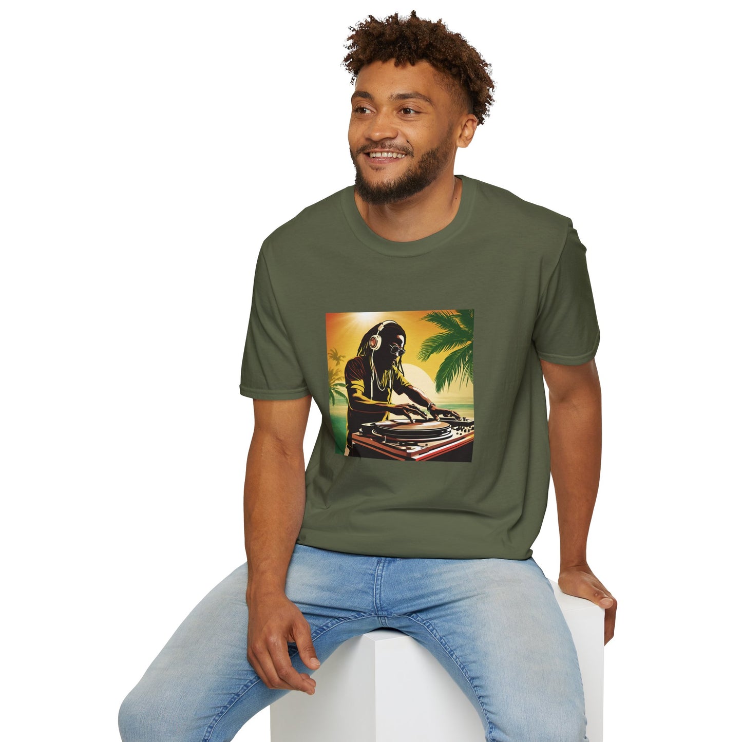 Reggae DJ Beach T-Shirt | Softstyle Unisex