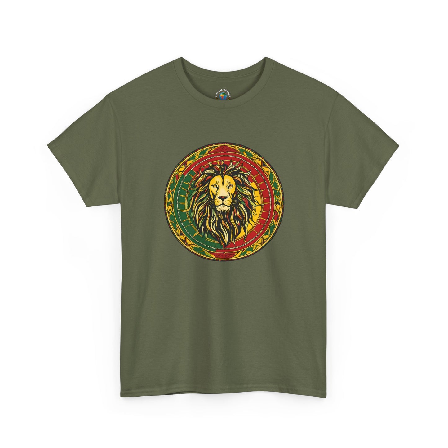 Lion Rasta Circle Tee - Reggae Lion Graphic T-Shirt