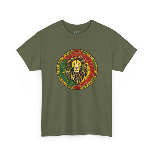 Lion Rasta Circle Tee - Reggae Lion Graphic T-Shirt