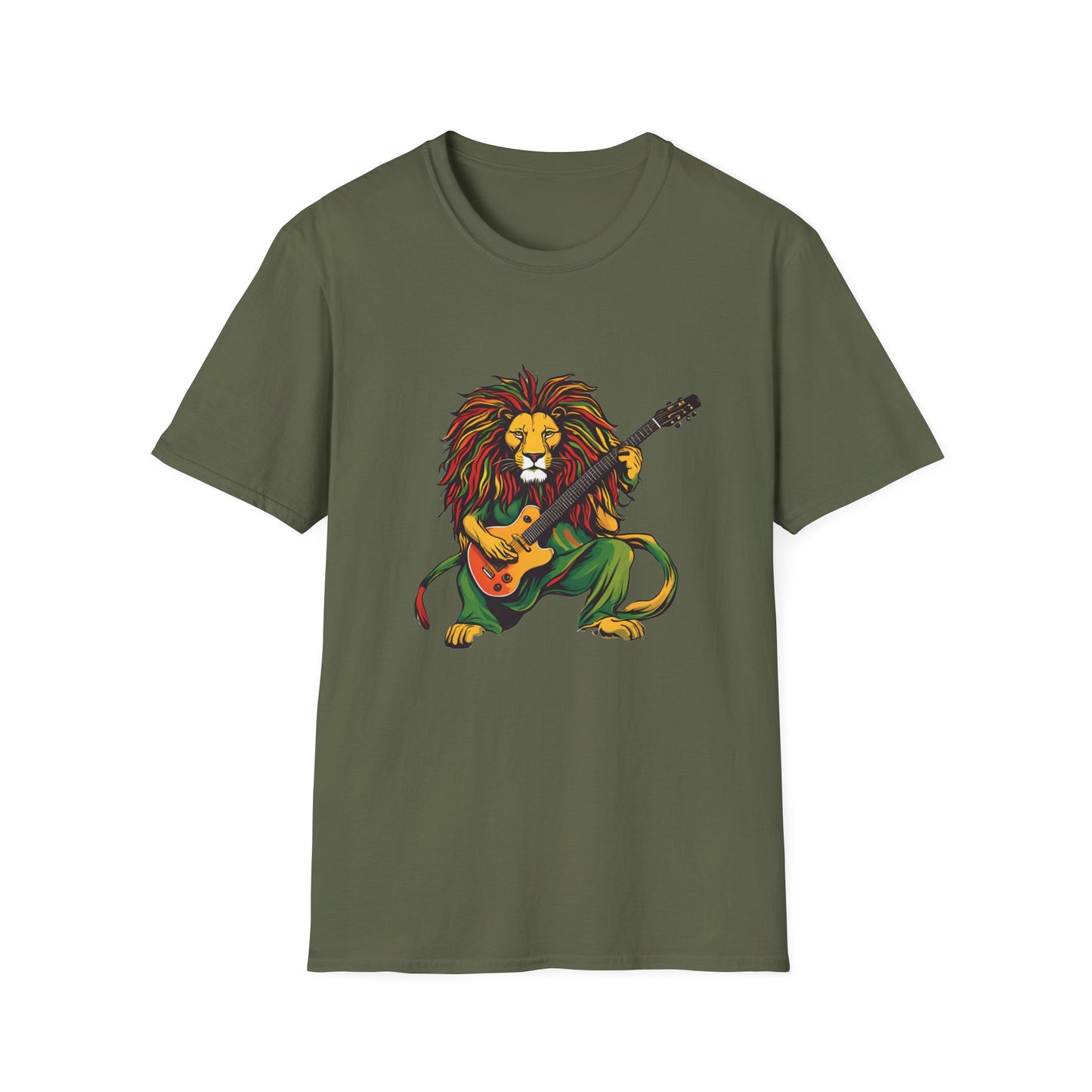 Guitar Reggae Lion T-Shirt | Unisex Softstyle