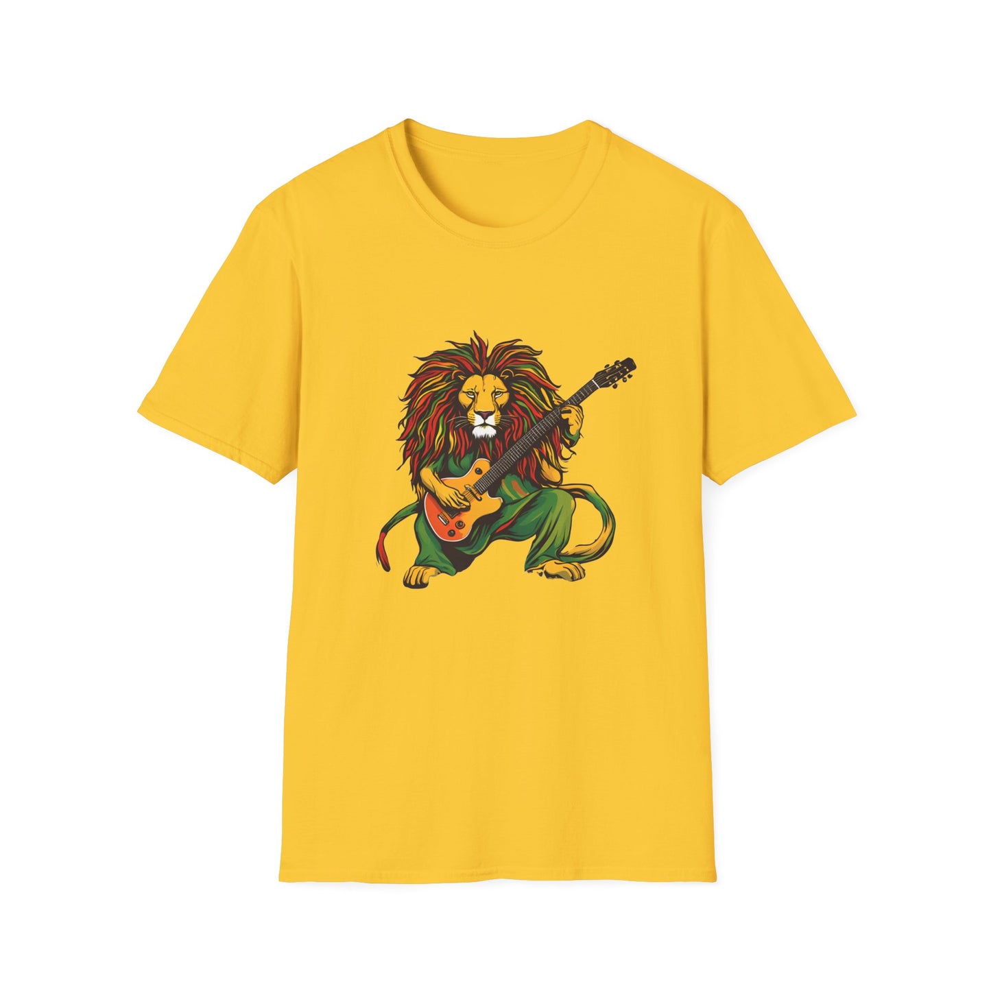 Guitar Reggae Lion T-Shirt | Unisex Softstyle