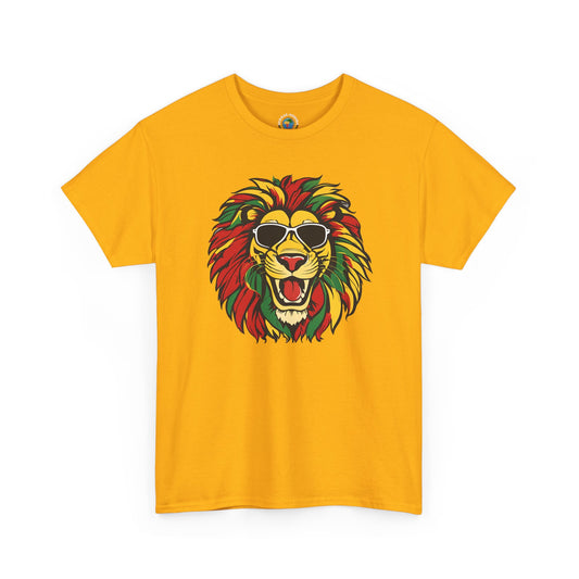 Rasta Lion Graphic Tee — Colorful Reggae Lion with Sunglasses