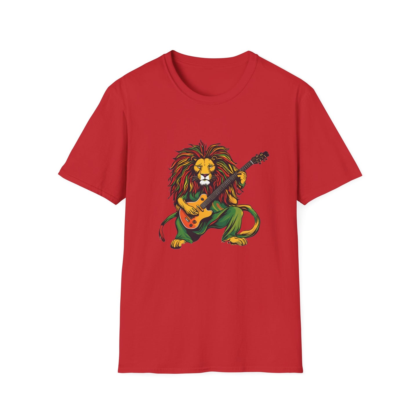 Guitar Reggae Lion T-Shirt | Unisex Softstyle