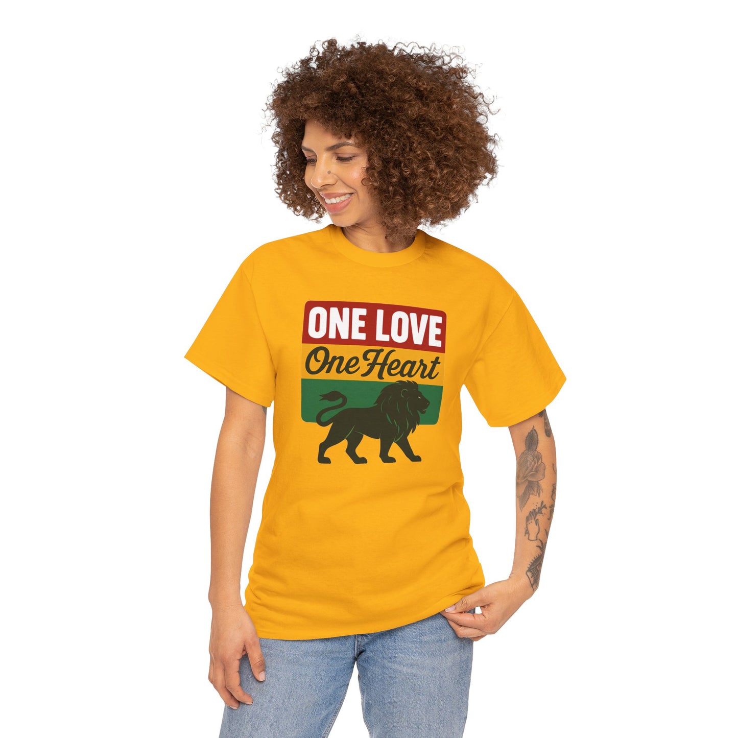 One Love One Heart Lion T‑Shirt — Rasta Reggae Pride Tee