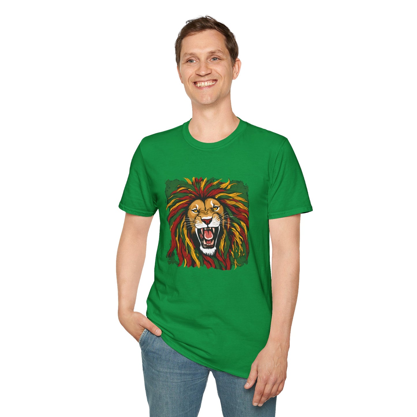 Roaring Reggae Lion T-Shirt | Unisex Softstyle