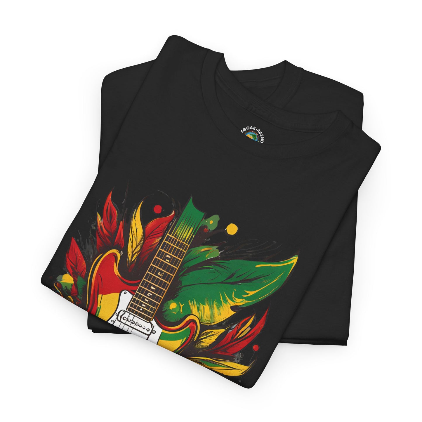 Flaming Electric Guitar Tee — Bold Rock Music Graphic T-Shirt