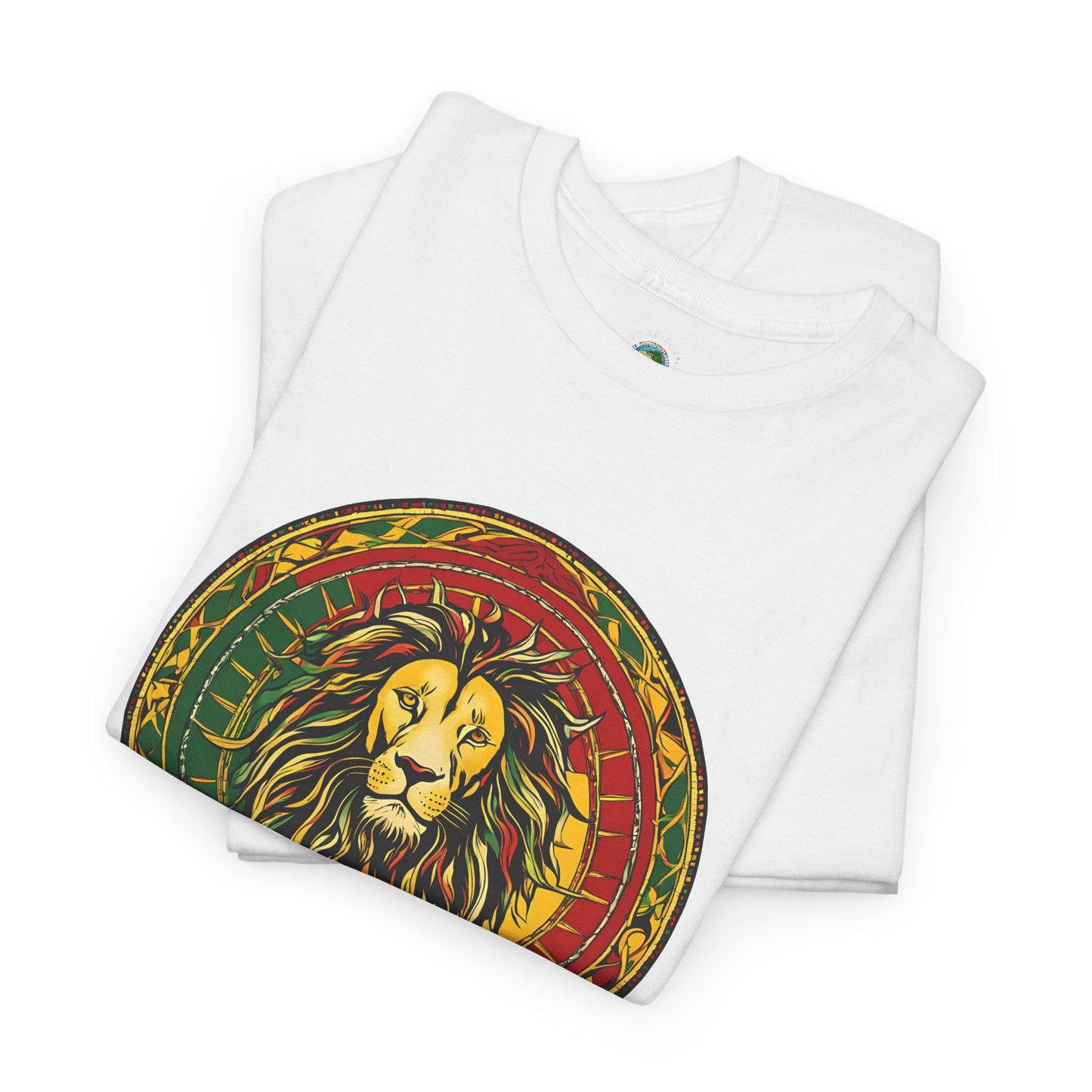 Lion Rasta Circle Tee - Reggae Lion Graphic T-Shirt