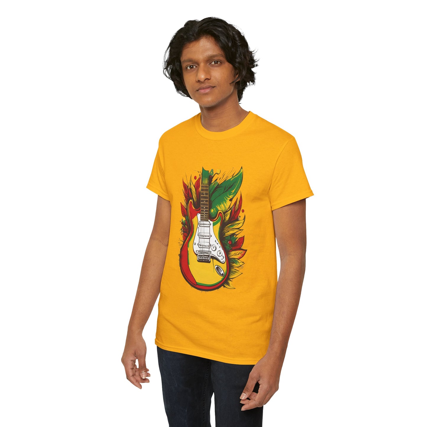 Flaming Electric Guitar Tee — Bold Rock Music Graphic T-Shirt