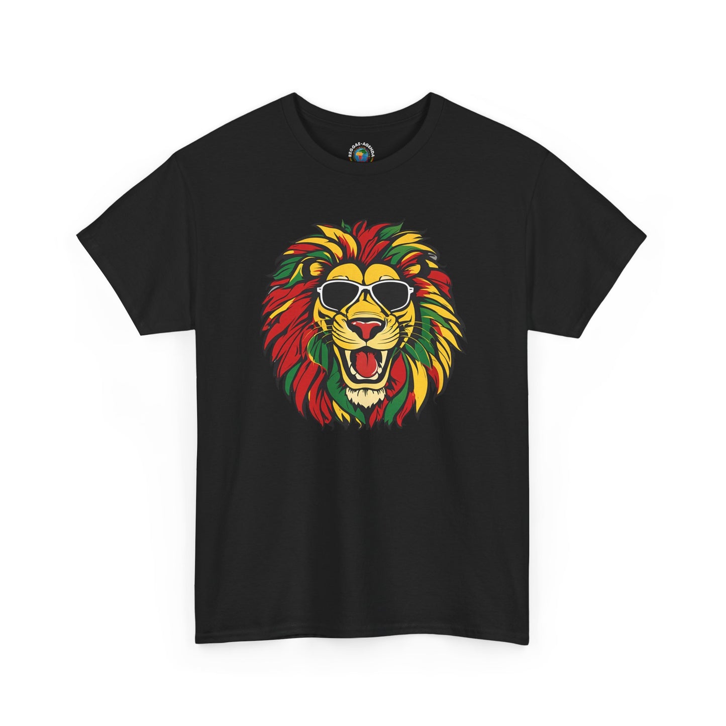 Rasta Lion Graphic Tee — Colorful Reggae Lion with Sunglasses
