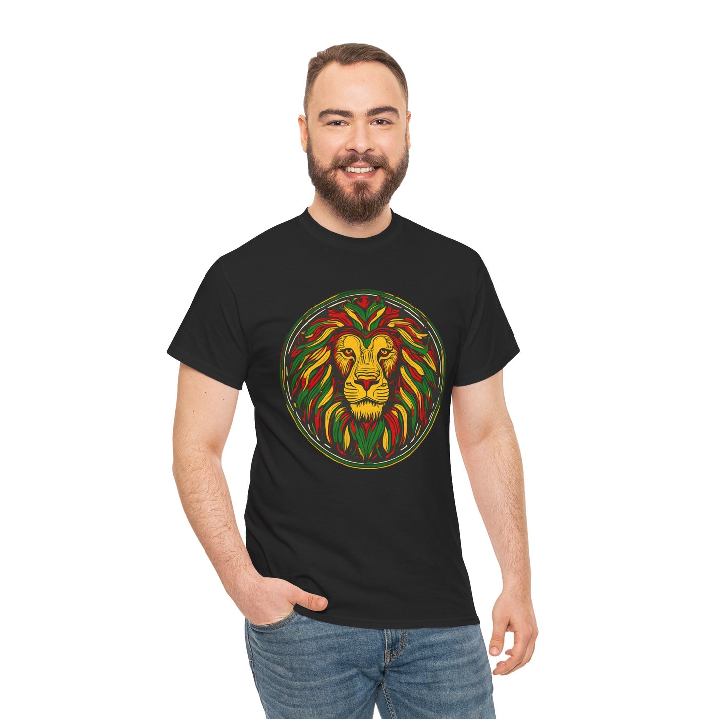 Lion Rasta Graphic T‑Shirt — Reggae Lion Circle Design