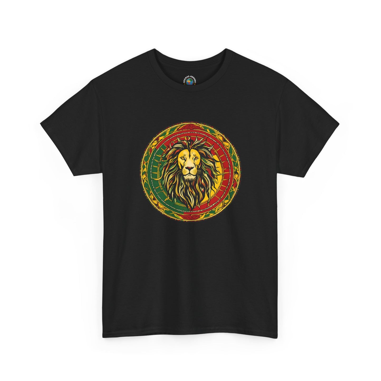 Lion Rasta Circle Tee - Reggae Lion Graphic T-Shirt