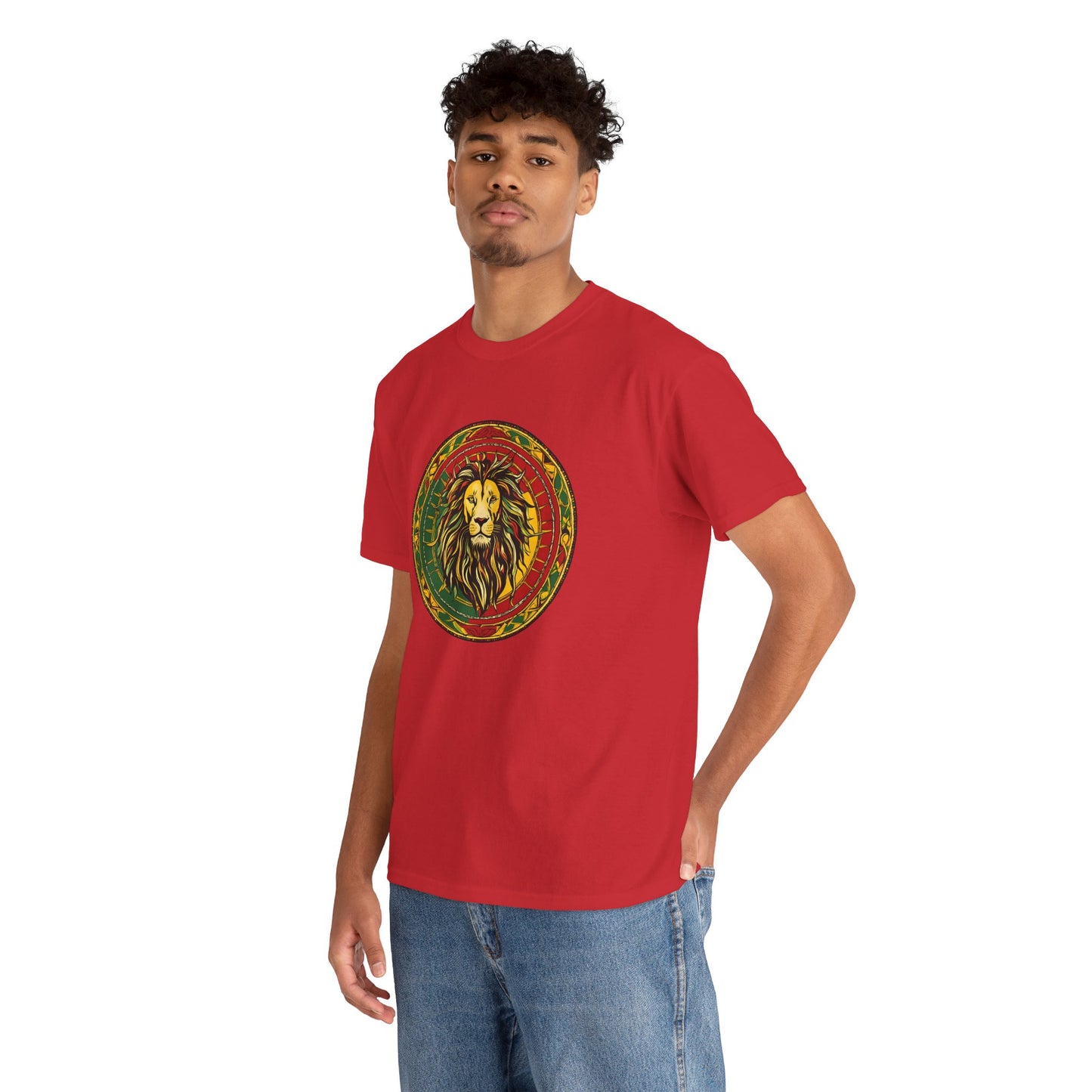 Lion Rasta Circle Tee - Reggae Lion Graphic T-Shirt