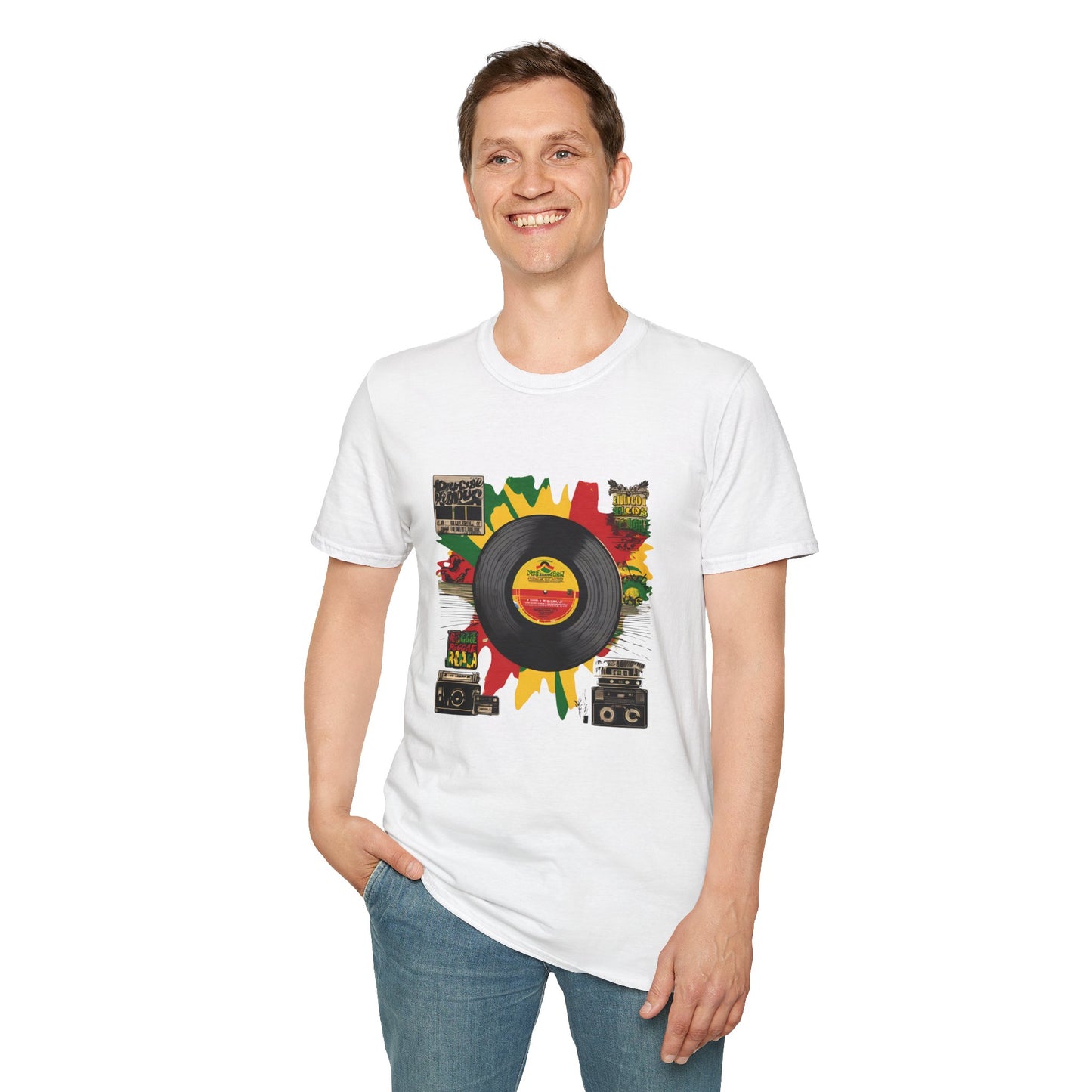 Retro Vinyl Jamaica T-Shirt | Unisex Softstyle